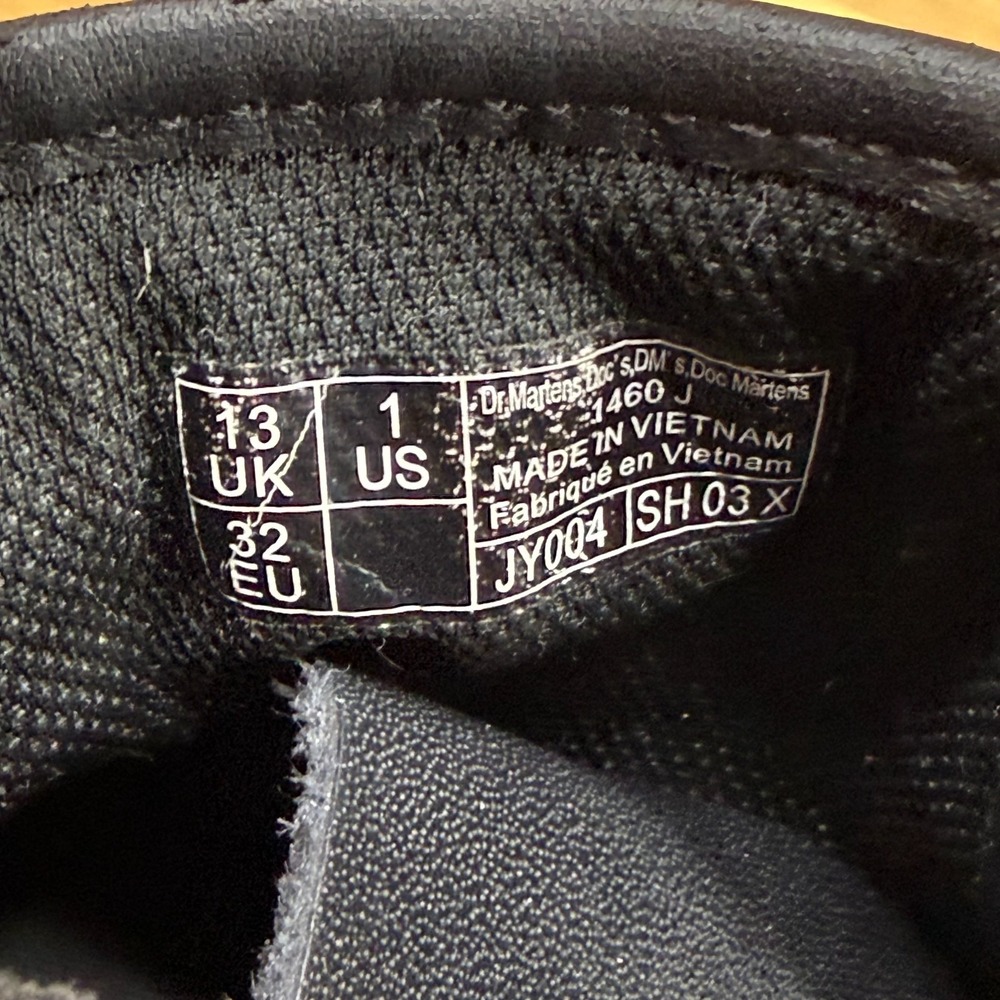 Dr Martens Kids Boots Size 1 Black Leather Zip‎ Combat 1460T Punk Grunge Y2k - Picture 10 of 11